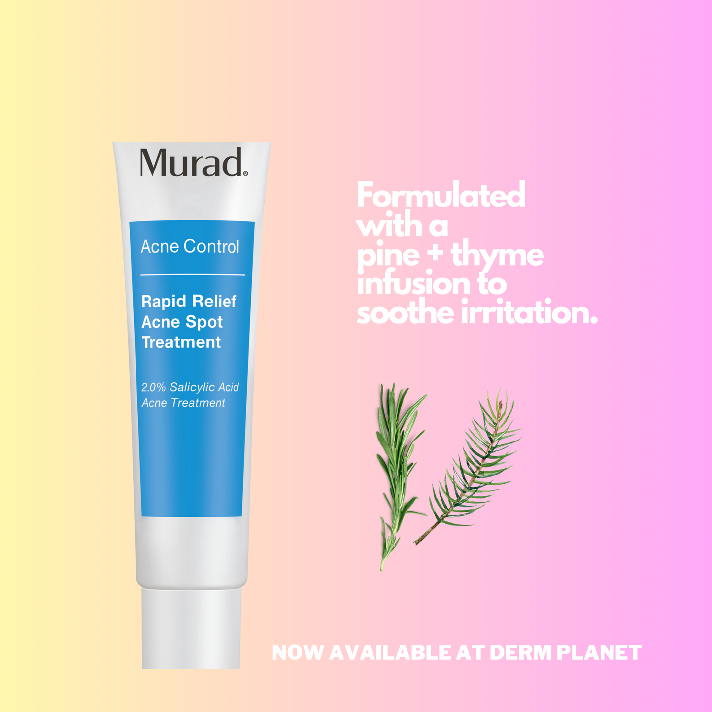 The Murad Acne Relief Spot Treatment is formulated with a pine + thyme to sooth irritation.